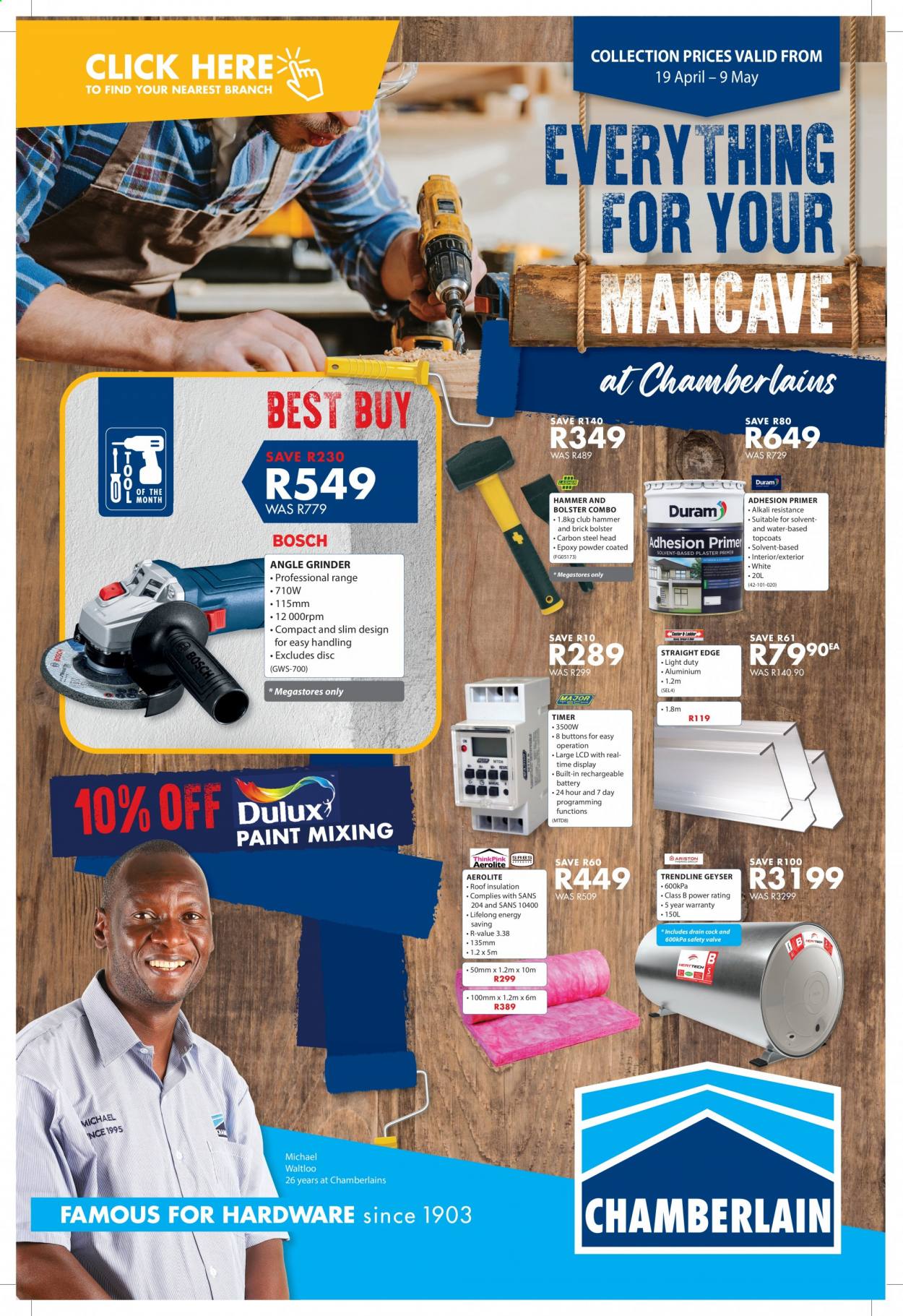 Chamberlain specials - 19/04/2021 - 09/05/2021. Page 1