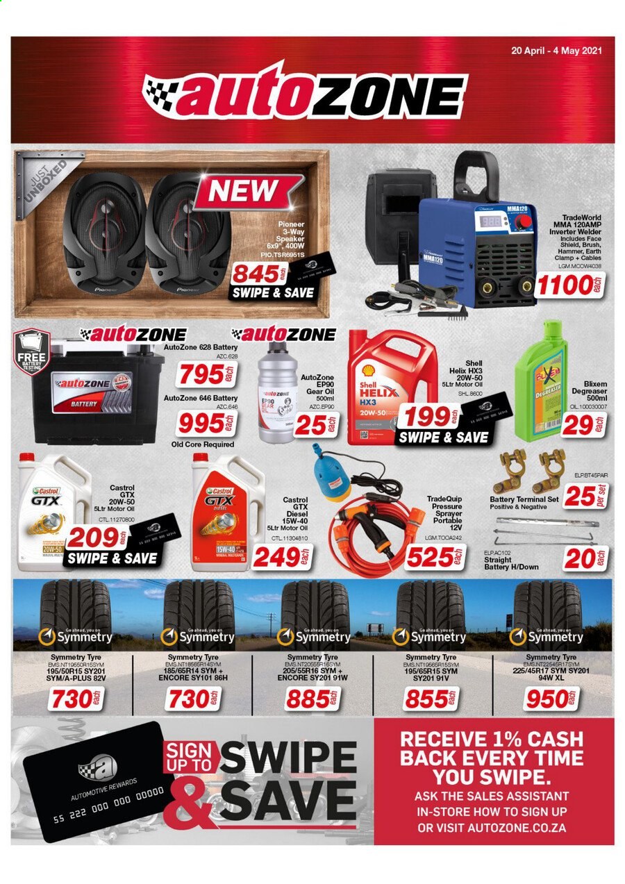 AutoZone specials - 20/04/2021 - 04/05/2021. Page 1