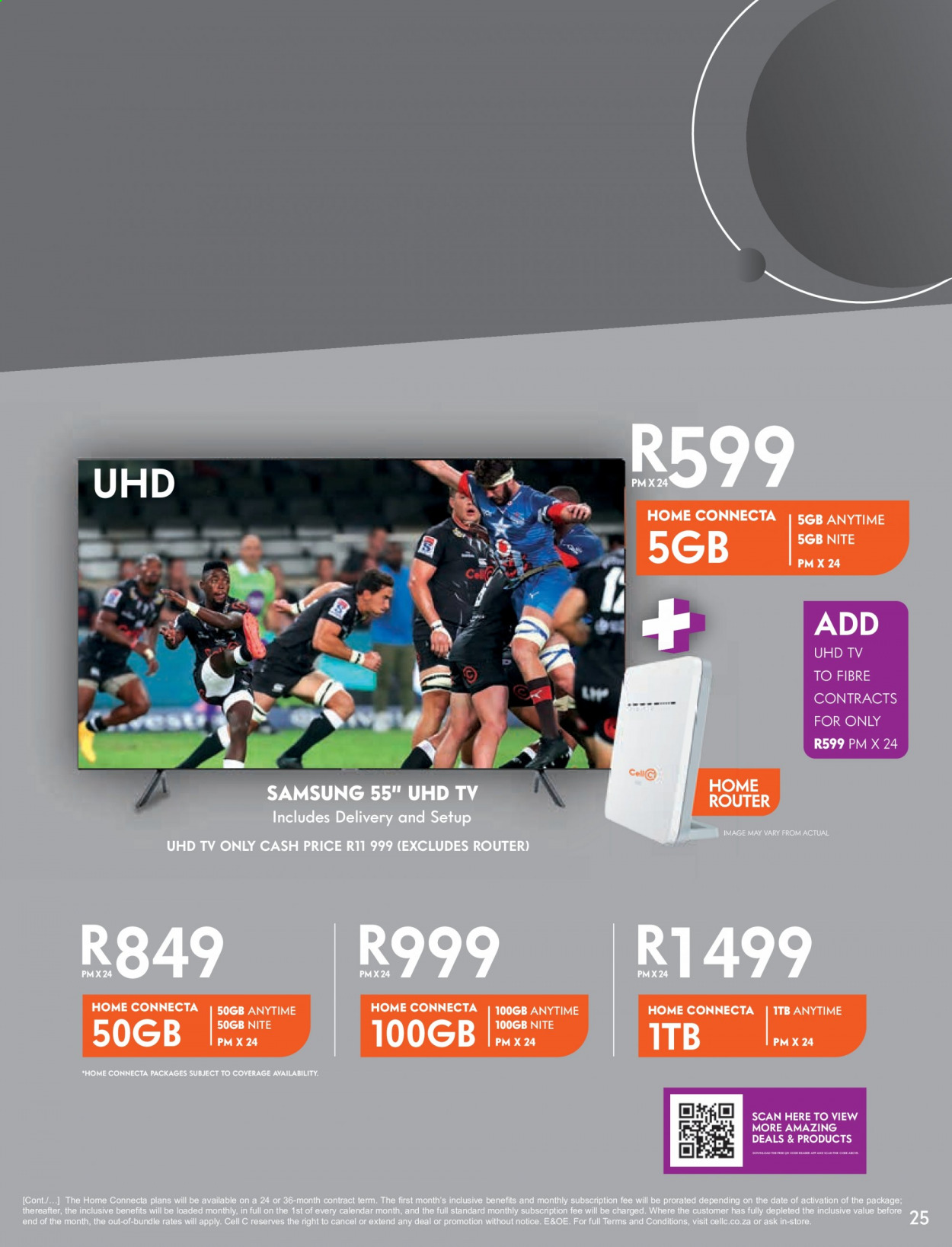 Cell C catalogue  - 28/04/2021 - 31/05/2021 - Sales products - wifi router, Samsung, UHD TV, TV. Page 25.