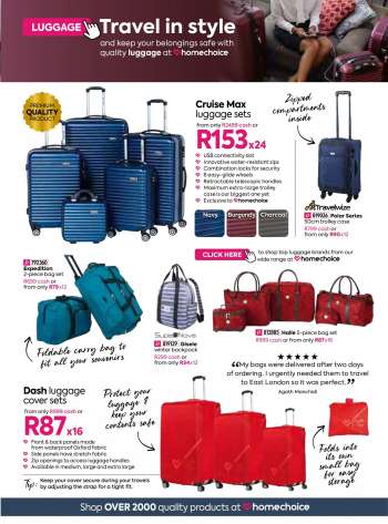 homechoice traveling bags