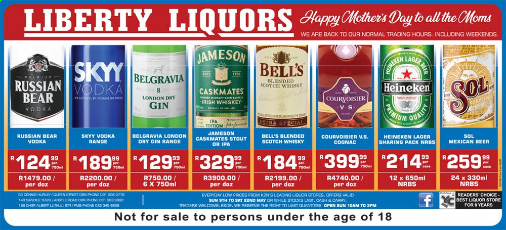 Liberty Liquors specials - 09/05/2021 - 22/05/2021. Page 1