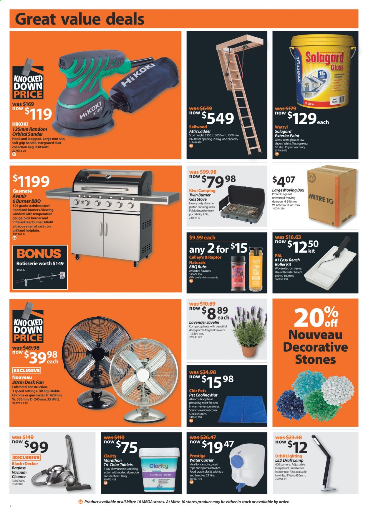 thumbnail - Mitre 10 mailer - 07.01.2021 - 01.02.2021 - Sales products - ladder, roller, paint, lamp, stove, hook, Black & Decker, grill, cleaner. Page 2.