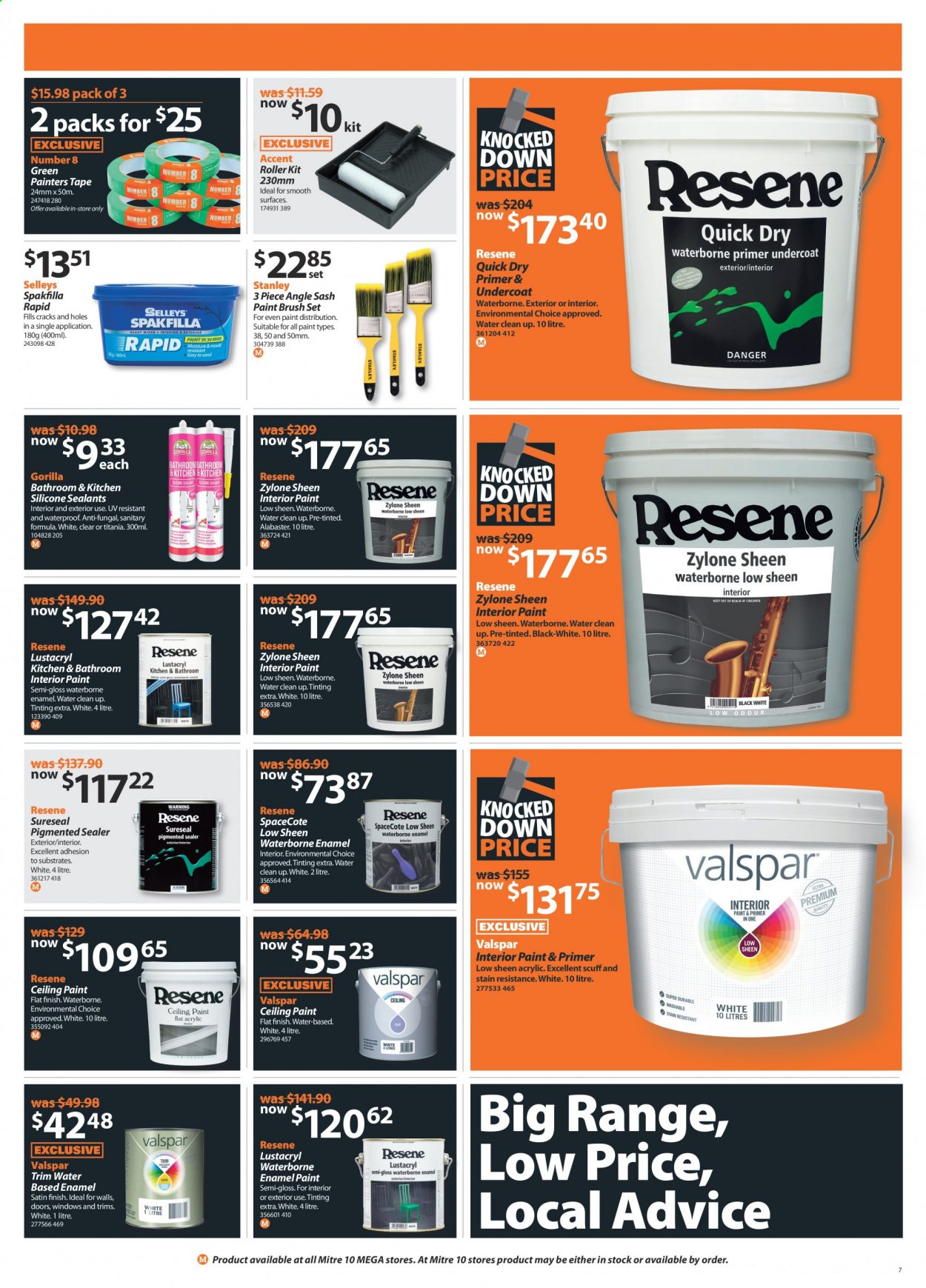 thumbnail - Mitre 10 mailer - 07.01.2021 - 01.02.2021 - Sales products - Valspar, silicone sealants, roller, paint brush, Stanley, door, window, brush set. Page 7.