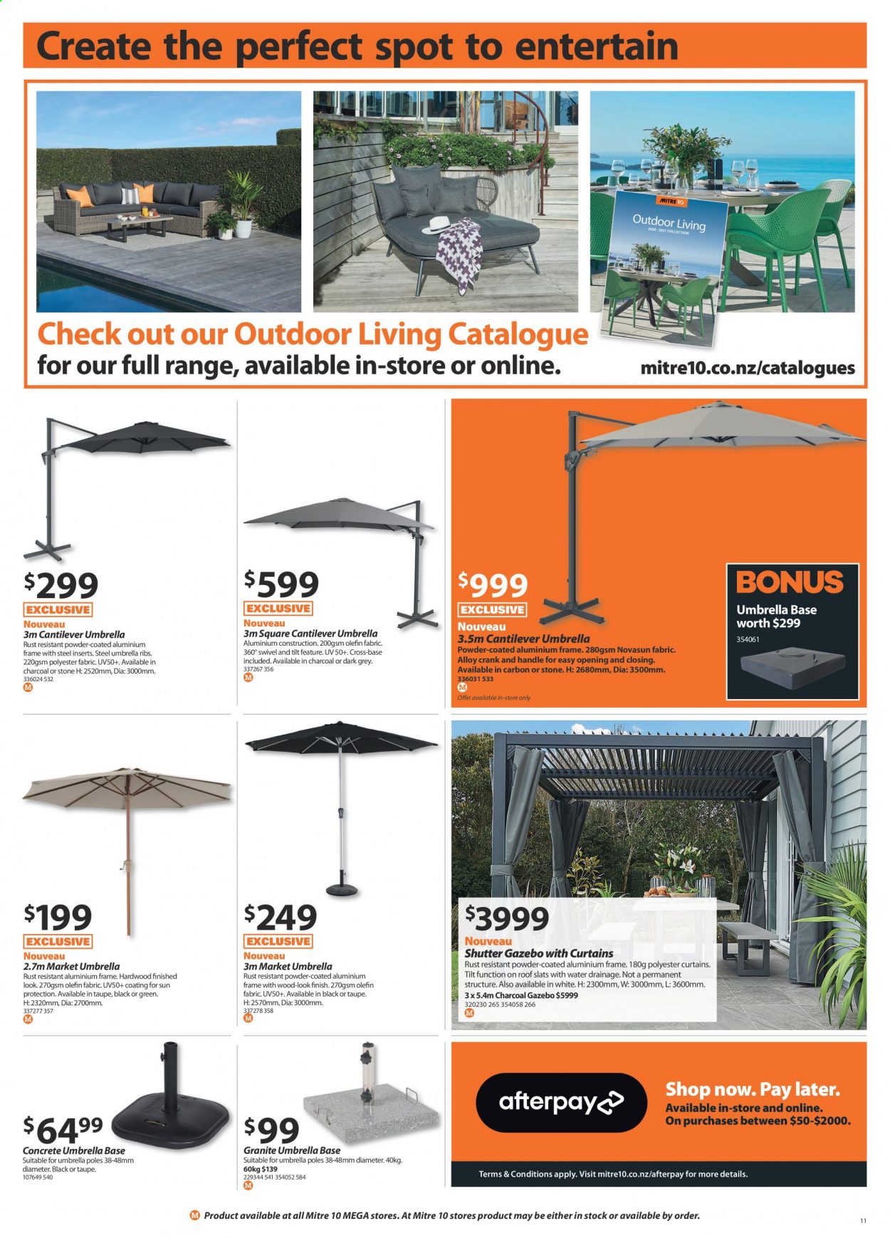 thumbnail - Mitre 10 mailer - 07.01.2021 - 01.02.2021 - Sales products - charcoal, aluminium frame, gazebo. Page 11.