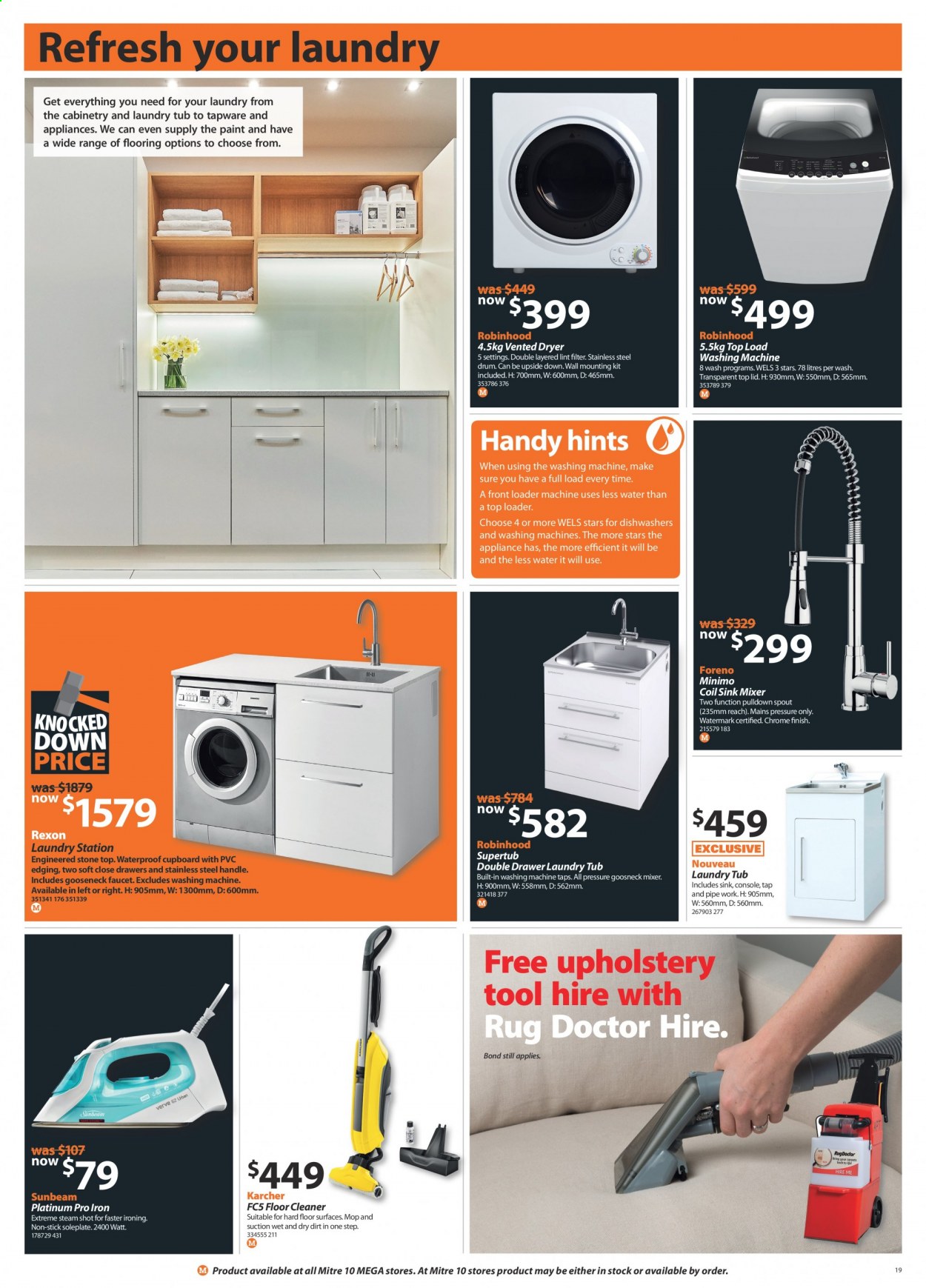 thumbnail - Mitre 10 mailer - 07.01.2021 - 01.02.2021 - Sales products - faucet, pipe, paint, flooring, rug, Kärcher, cleaner. Page 19.