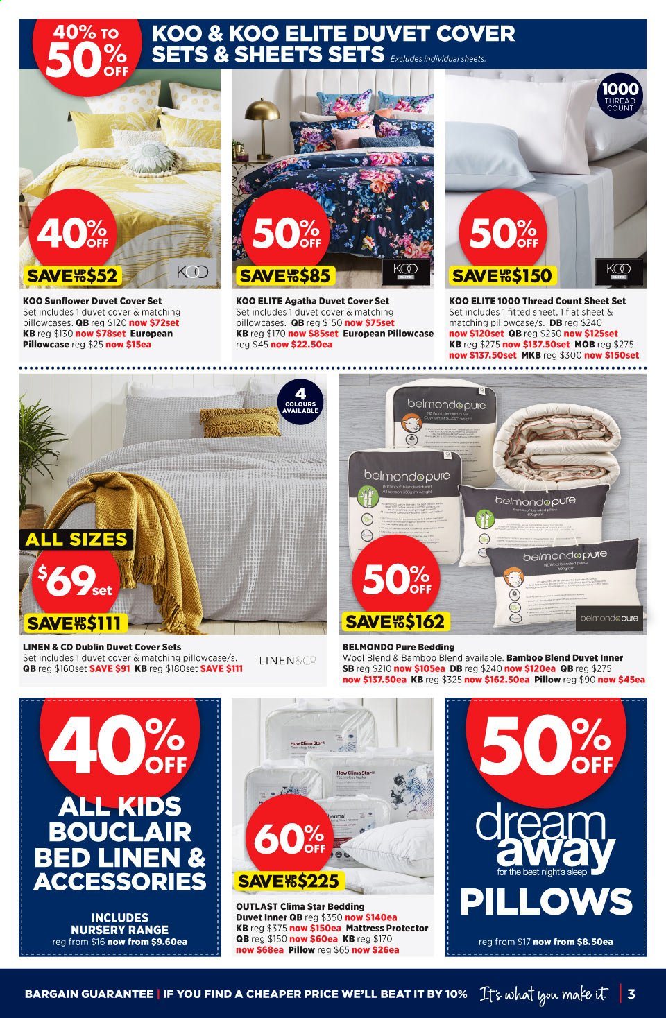 thumbnail - Spotlight mailer - 13.01.2021 - 19.01.2021 - Sales products - bedding, duvet, pillow, pillowcase, mattress protector, quilt cover set, sunflower. Page 3.