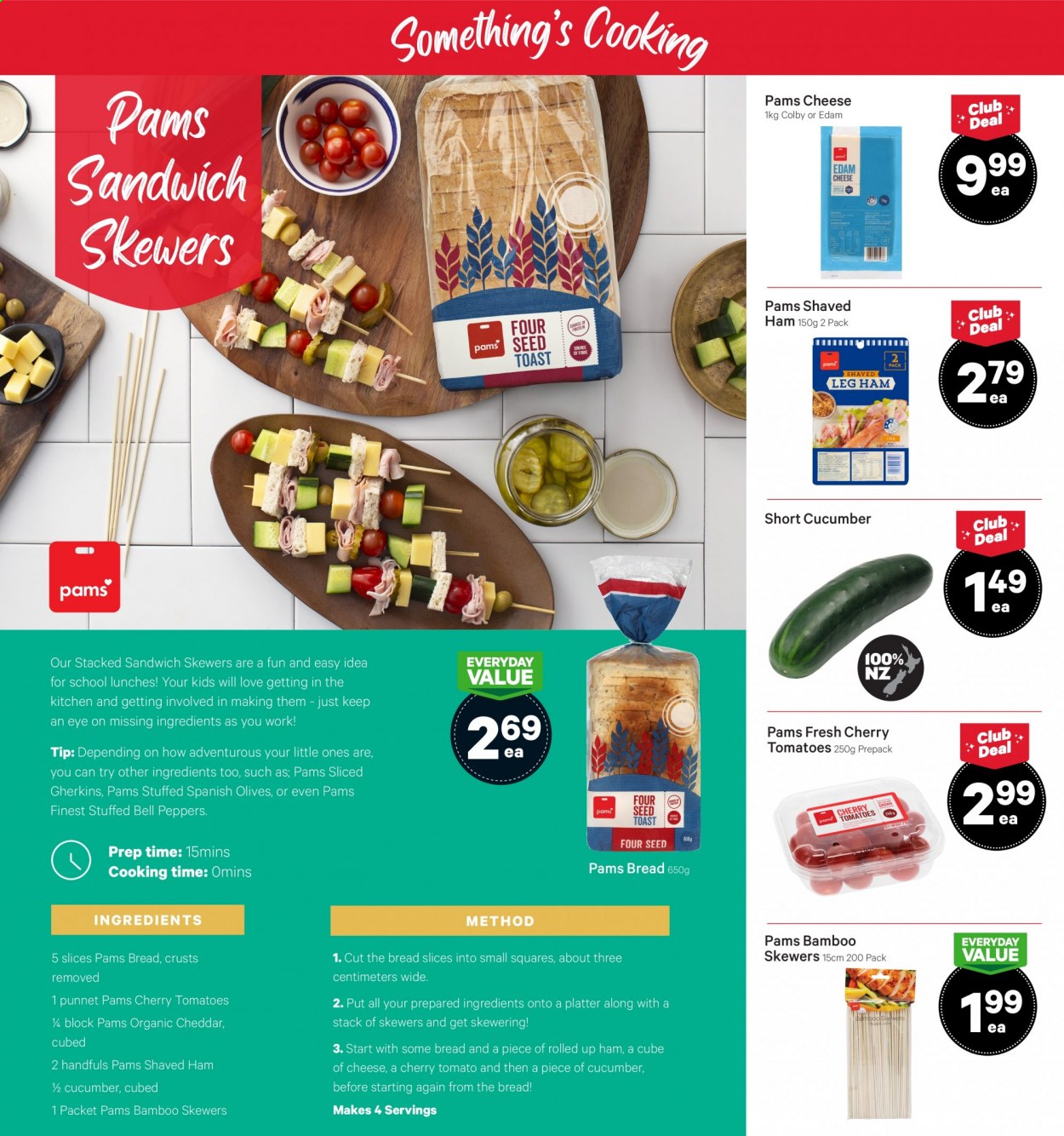 thumbnail - New World mailer - 18.01.2021 - 24.01.2021 - Sales products - bell peppers, tomatoes, peppers, sandwich, ham, Colby cheese, edam cheese, cheddar, cheese, cucumber, olives. Page 5.