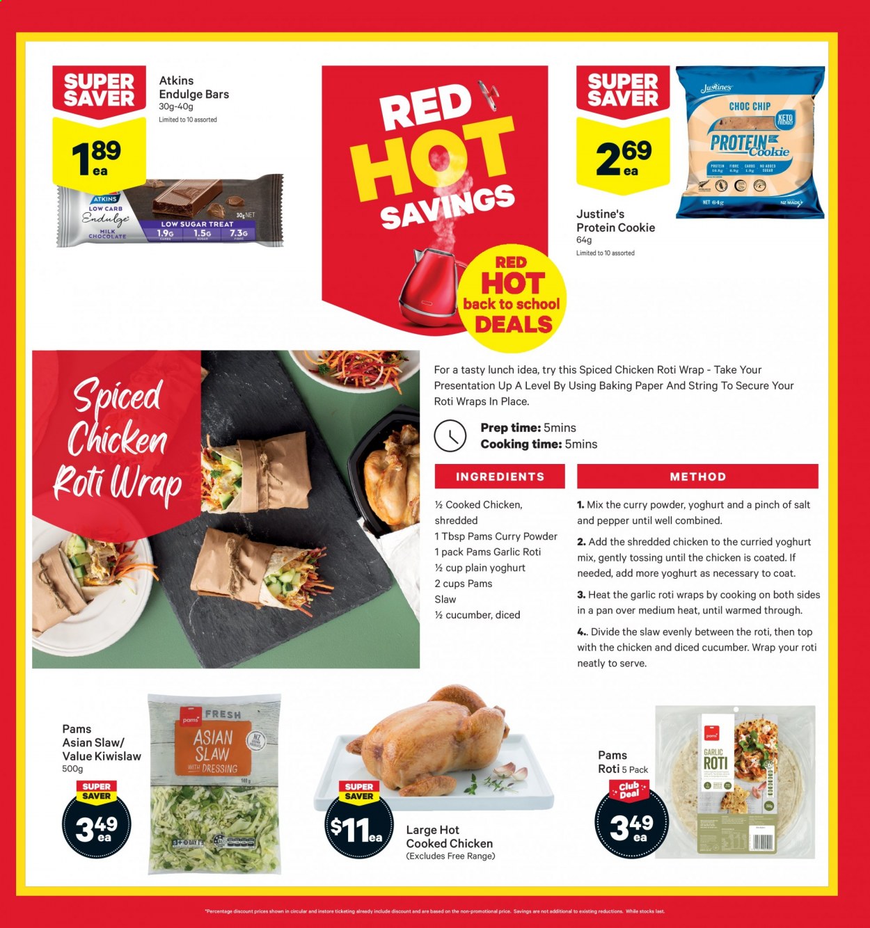 thumbnail - New World mailer - 25.01.2021 - 31.01.2021 - Sales products - garlic, yoghurt, protein cookie, salt, cucumber, pepper, curry powder, baking paper. Page 15.