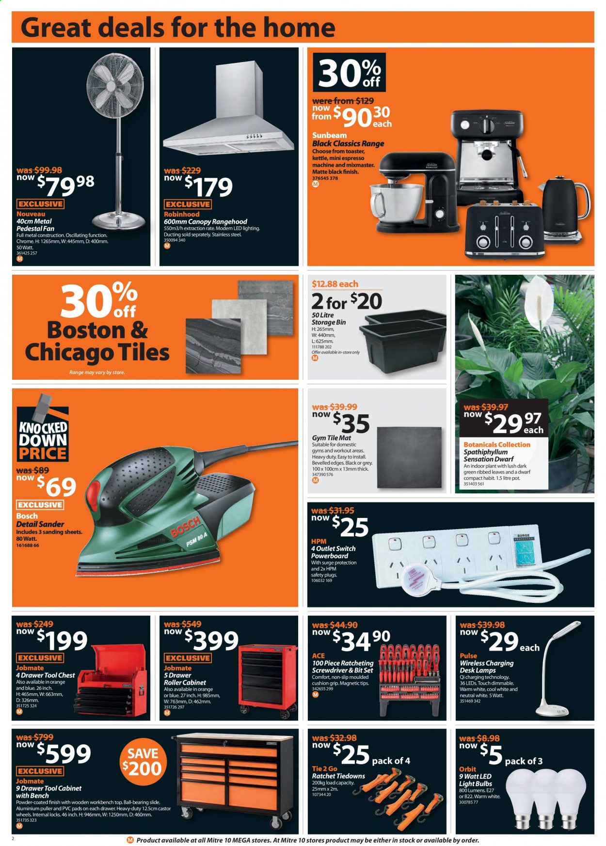 thumbnail - Mitre 10 mailer - 04.02.2021 - 28.02.2021 - Sales products - Ace, bulb, light bulb, cabinet, storage bin, roller, Bosch, LED light, switch, surge, screwdriver, tool chest, tool cabinets. Page 2.