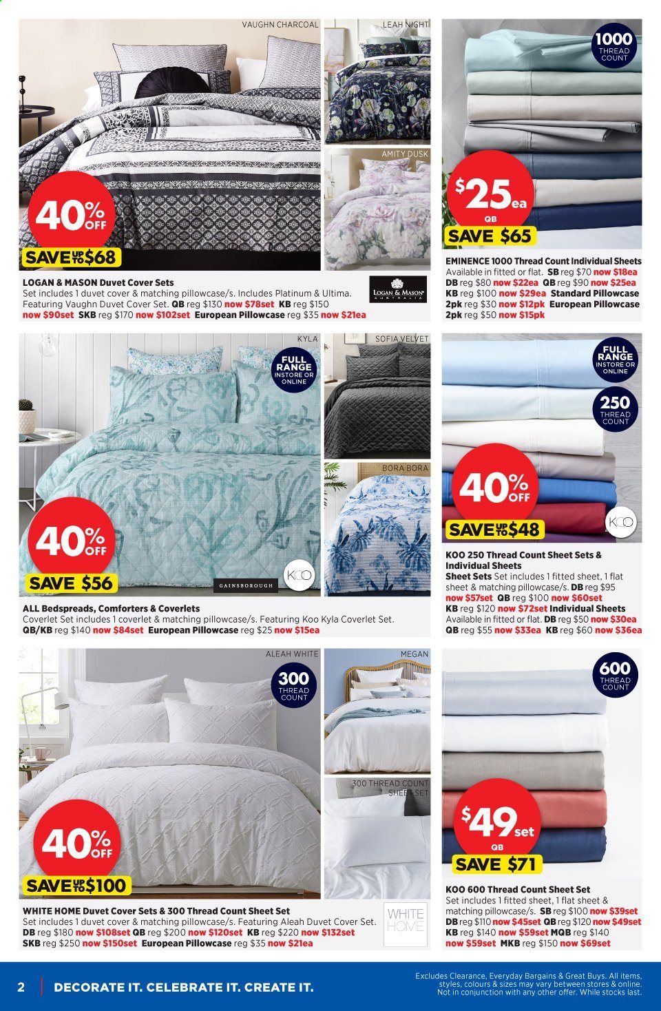 thumbnail - Spotlight mailer - 17.02.2021 - 07.03.2021 - Sales products - bedspread, duvet, comforter, pillowcase, quilt cover set. Page 2.
