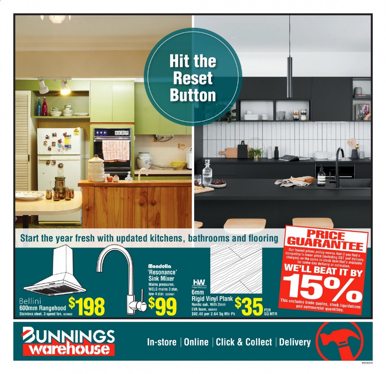 thumbnail - Bunnings Warehouse mailer - 20.02.2021 - 07.03.2021 - Sales products - sink, vinyl. Page 1.
