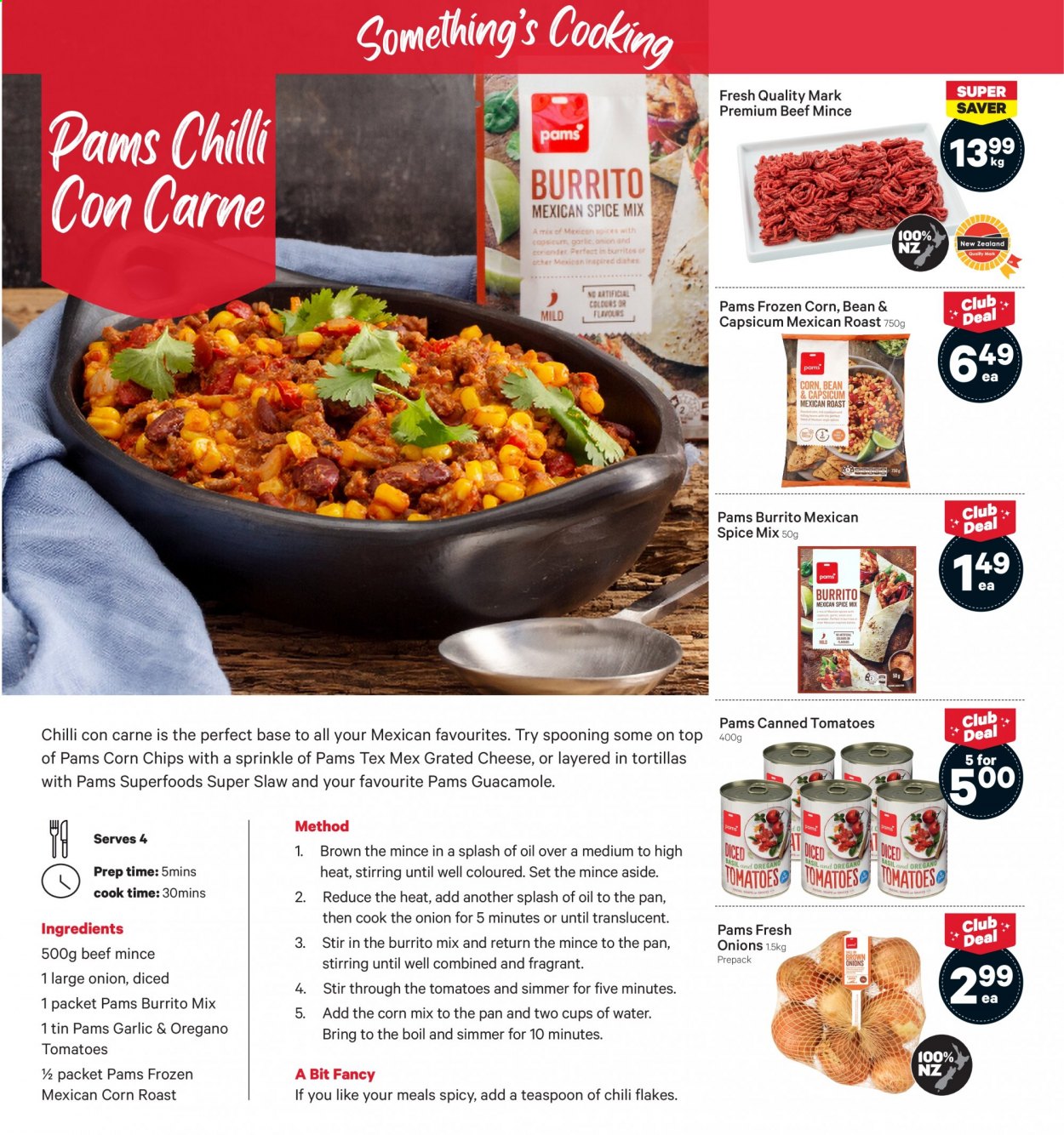 thumbnail - New World mailer - 22.02.2021 - 28.02.2021 - Sales products - tortillas, beans, tomatoes, onion, capsicum, burrito, guacamole, cheese, grated cheese, corn chips, oil, cup, teaspoon. Page 6.