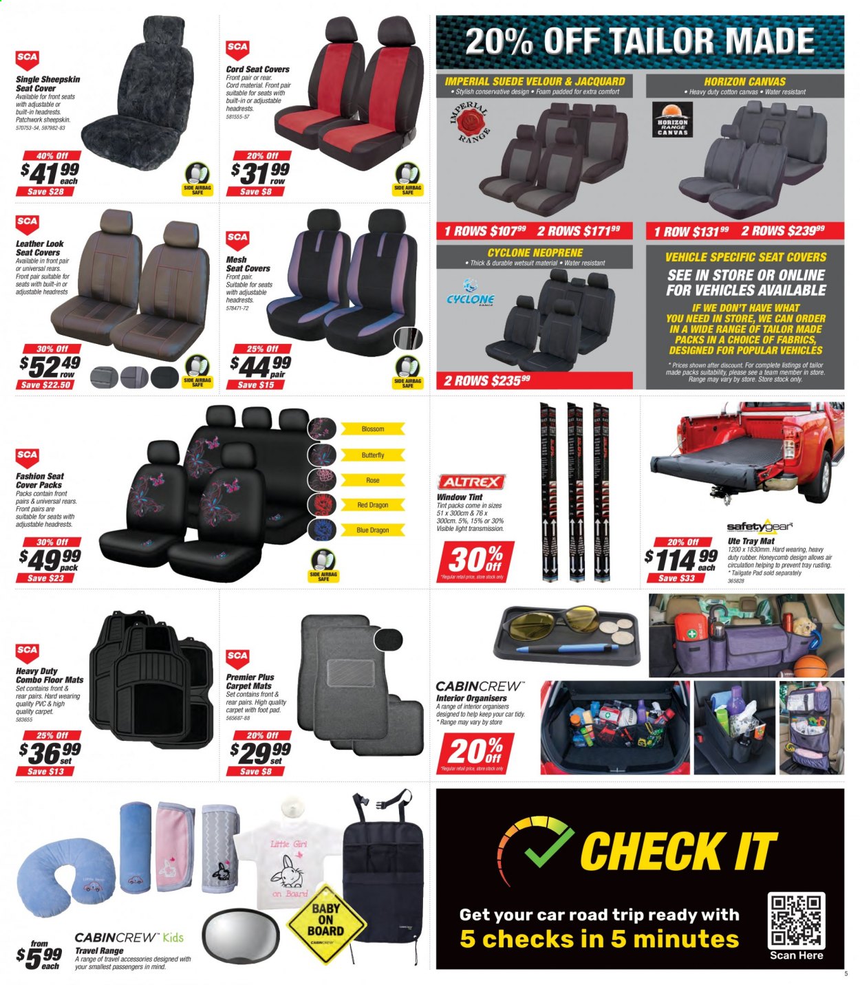 thumbnail - SuperCheap Auto mailer - 25.02.2021 - 07.03.2021 - Sales products - tray, travel accessories, car floor mats, car seat cover, carpet. Page 5.