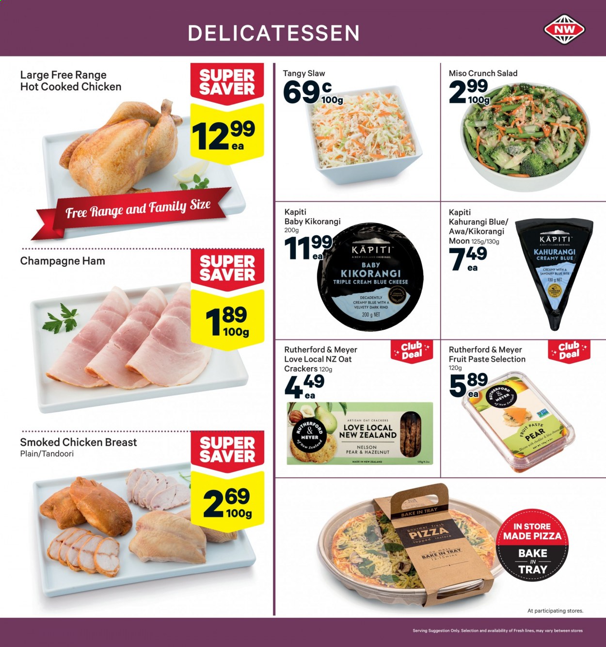 thumbnail - New World mailer - 01.03.2021 - 07.03.2021 - Sales products - salad, pizza, ham, blue cheese, cheese, KĀPITI, crackers, oats, miso, champagne, chicken breasts, Anew. Page 9.