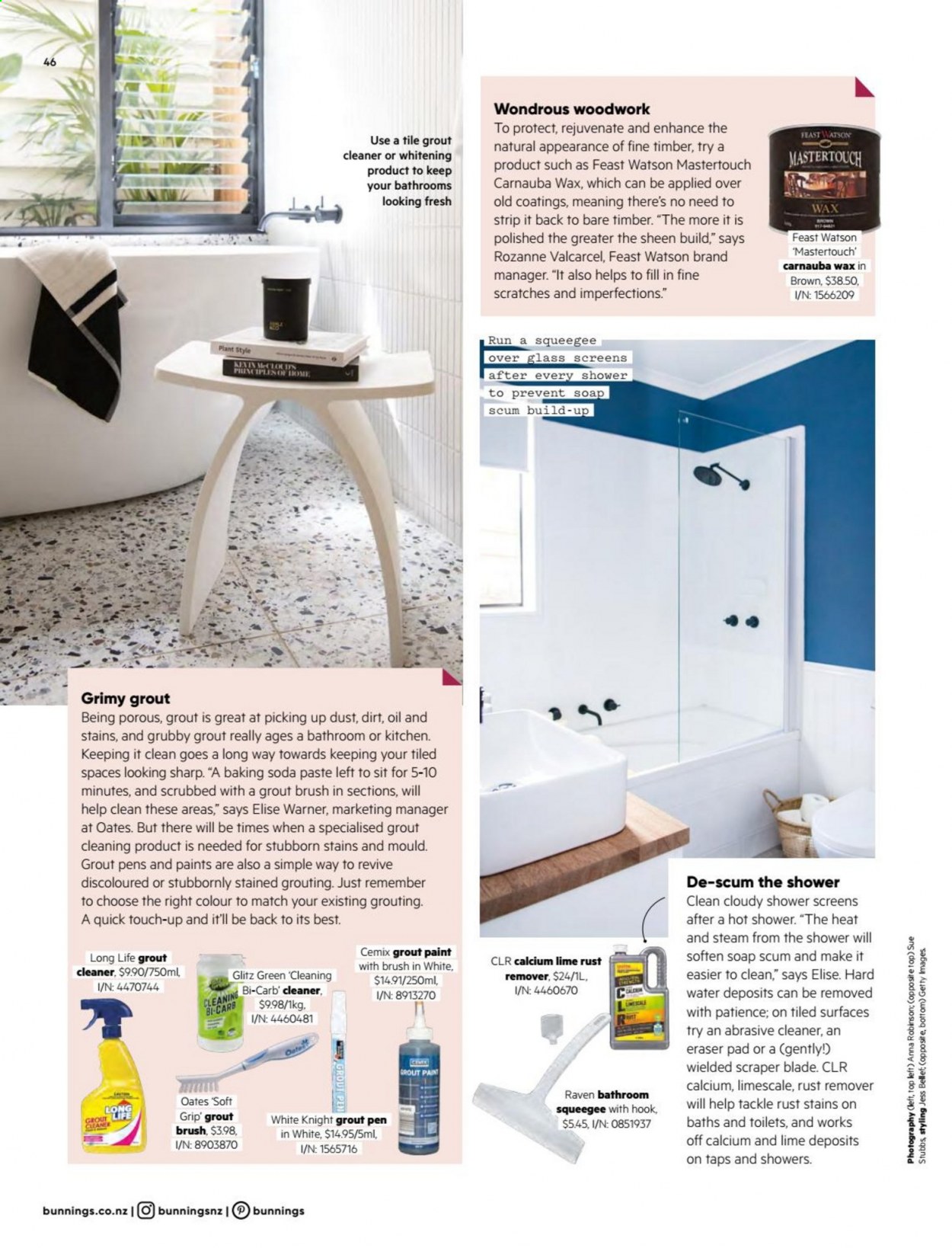 thumbnail - Bunnings Warehouse mailer - Sales products - toilet, cleaner, Rejuvenate, brush, Sharp, paint, hook. Page 46.