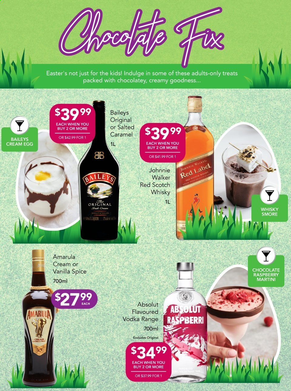 thumbnail - Liquorland mailer - 29.03.2021 - 11.04.2021 - Sales products - chocolate, vodka, Baileys, Johnnie Walker, Absolut, Amarula, Martini, scotch whisky, whisky. Page 3.
