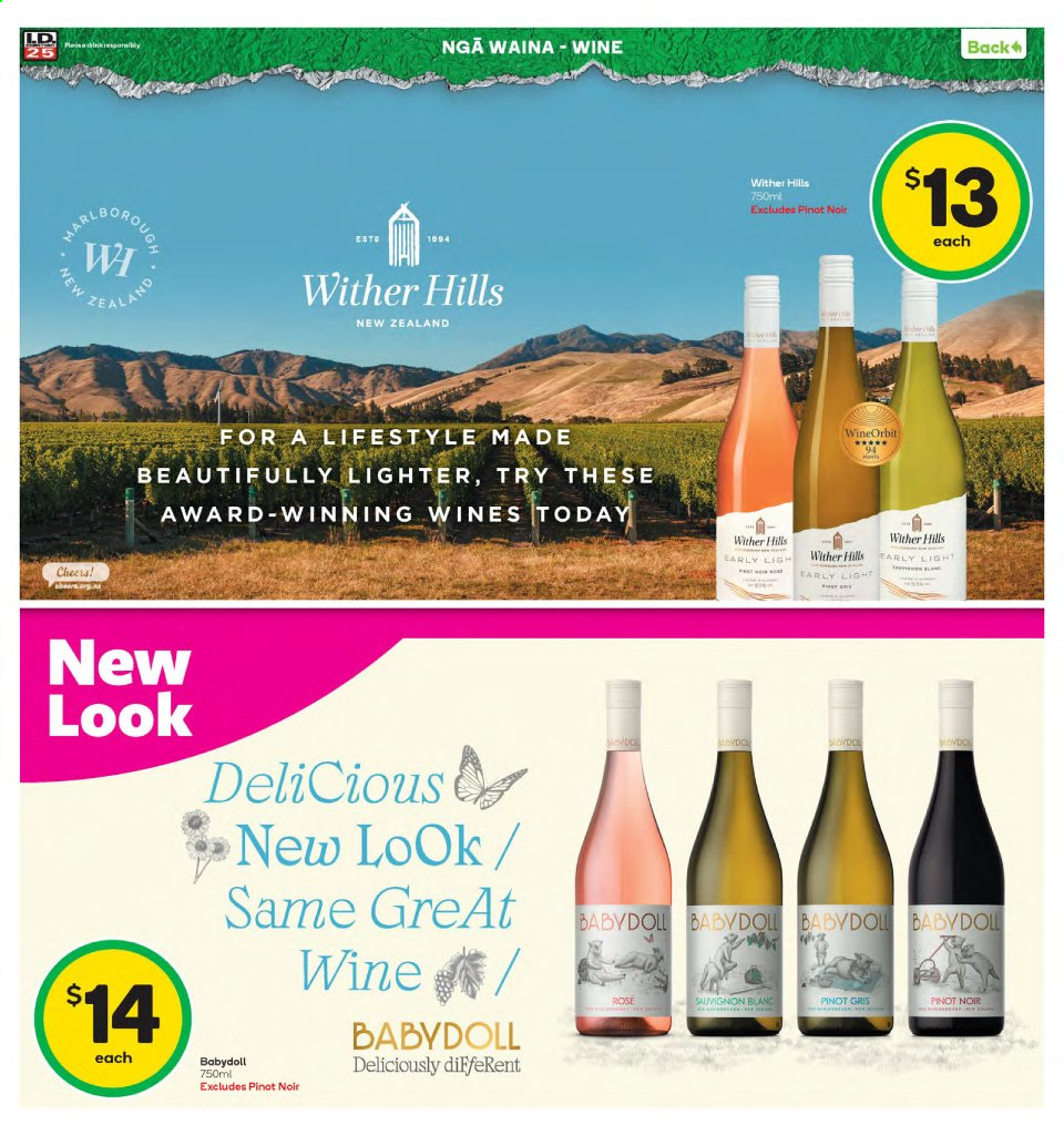 thumbnail - Countdown mailer - 29.03.2021 - 11.04.2021 - Sales products - wine, Pinot Noir, Wither Hills, Sauvignon Blanc, Hill's, rose. Page 6.