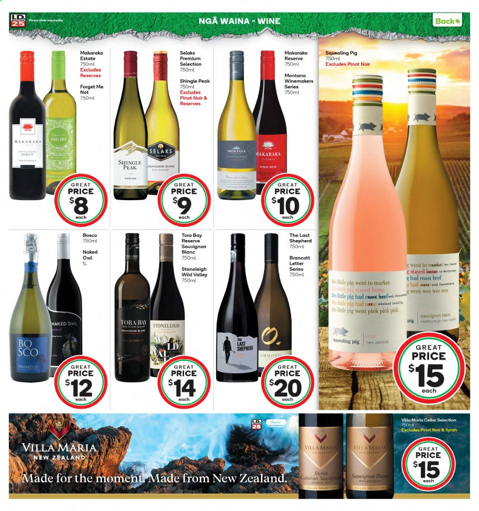 thumbnail - Countdown mailer - 29.03.2021 - 11.04.2021 - Sales products - prosecco, wine, Merlot, Pinot Noir, Syrah, Sauvignon Blanc, Wee-Wee, owl. Page 7.