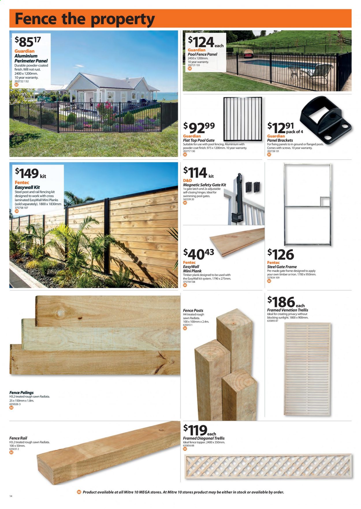 thumbnail - Mitre 10 mailer - 01.04.2021 - 18.04.2021 - Sales products - swimming pool, pool fencing, fence panel. Page 14.