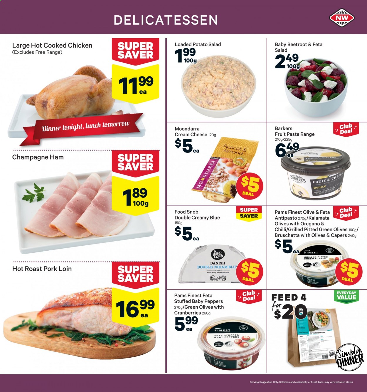 thumbnail - New World mailer - 26.04.2021 - 02.05.2021 - Sales products - quince, salad, peppers, beetroot, ham, potato salad, cheese, feta, capers, cranberries, olives, champagne, pork loin, pork meat. Page 9.