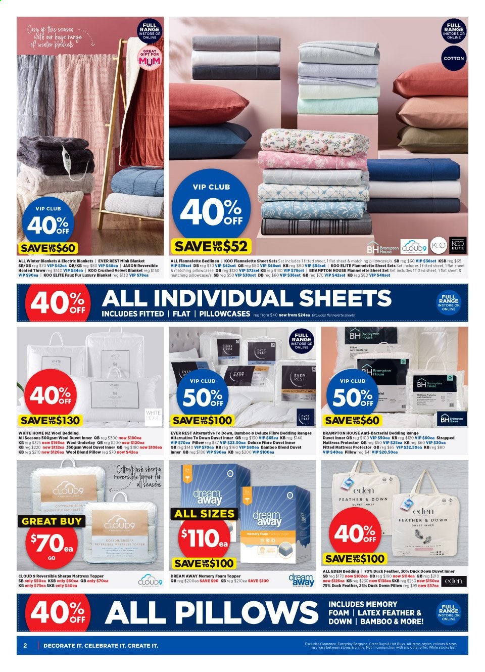 thumbnail - Spotlight mailer - 28.04.2021 - 09.05.2021 - Sales products - topper, bedding, blanket, duvet, pillow, pillowcase, mattress protector, flannelette sheets. Page 2.