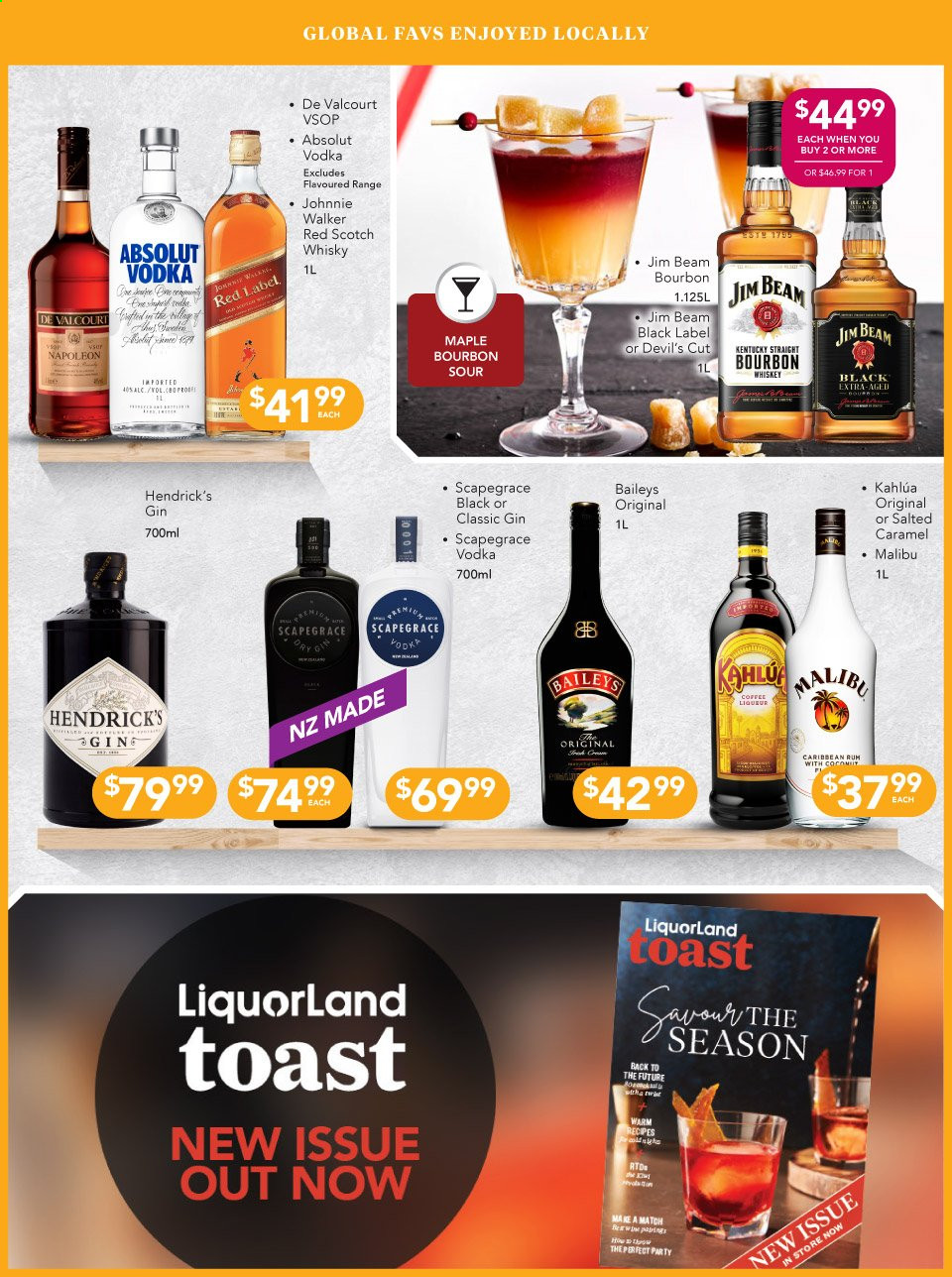 thumbnail - Liquorland mailer - 03.05.2021 - 16.05.2021 - Sales products - coffee, Kahlúa, bourbon, gin, liqueur, rum, vodka, whiskey, Baileys, Johnnie Walker, Absolut, Malibu, Jim Beam, Hendrick's, whisky. Page 3.