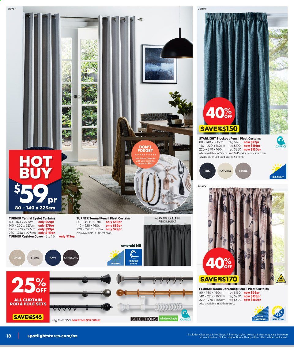thumbnail - Spotlight mailer - 12.05.2021 - 30.05.2021 - Sales products - pencil, cushion, curtain, curtain rod. Page 18.