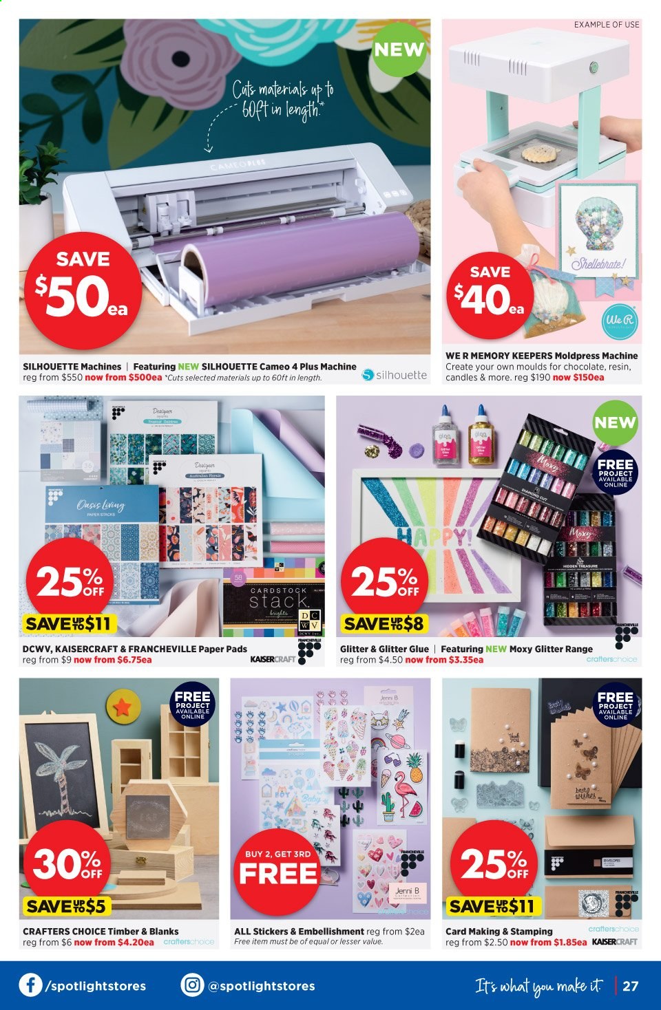 thumbnail - Spotlight mailer - 09.06.2021 - 27.06.2021 - Sales products - glitter, sticker, glue, paper, sketch pad, candle. Page 27.