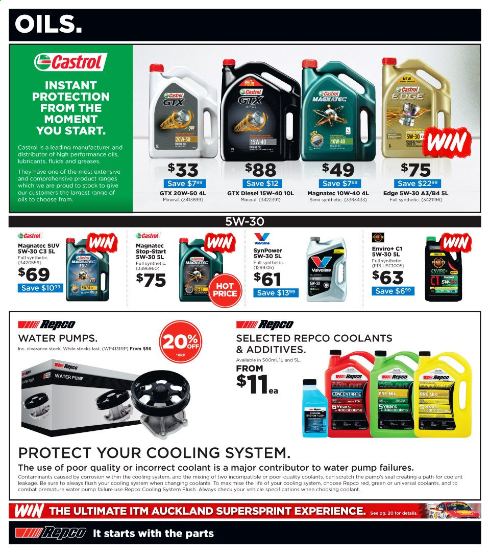 thumbnail - Repco mailer - 09.06.2021 - 22.06.2021 - Sales products - water pump, Valvoline, Castrol. Page 2.