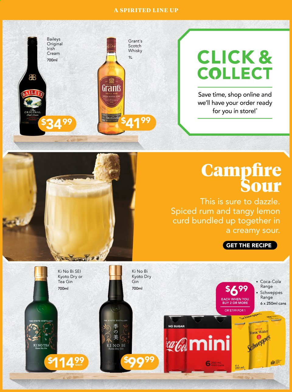 thumbnail - Liquorland mailer - 14.06.2021 - 27.06.2021 - Sales products - Coca-Cola, Schweppes, tonic, tea, gin, rum, spiced rum, Baileys, Grant's, scotch whisky, whisky. Page 7.