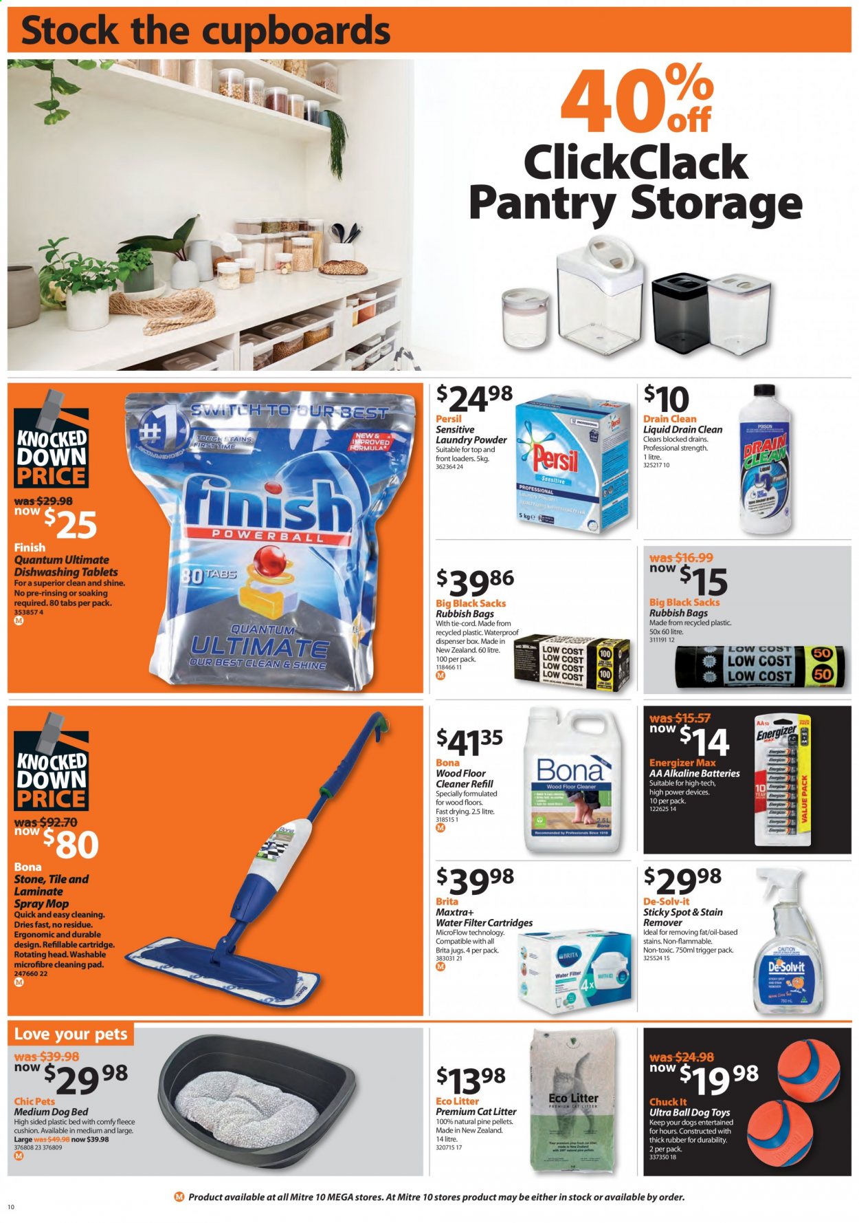 thumbnail - Mitre 10 mailer - 01.07.2021 - 18.07.2021 - Sales products - alkaline batteries, battery, Energizer, water filter, cleaner. Page 10.