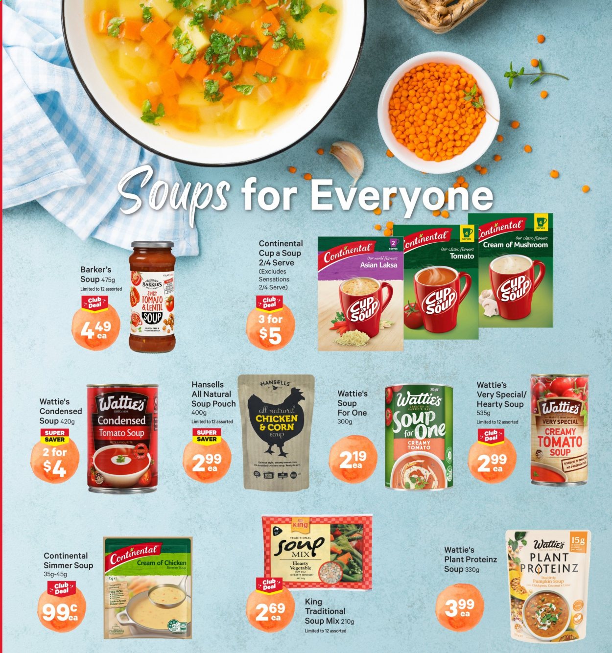 thumbnail - New World mailer - 05.07.2021 - 11.07.2021 - Sales products - coconut, tomato soup, chicken soup, soup mix, soup, Wattie's, Continental, chickpeas. Page 11.