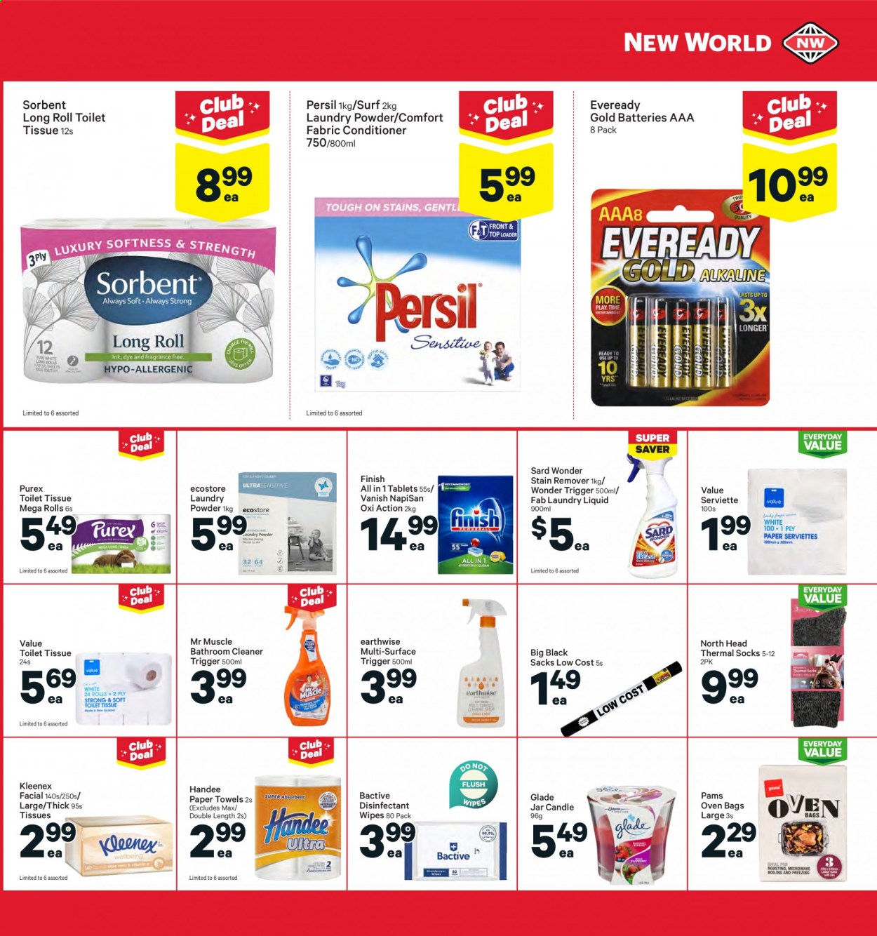 thumbnail - New World mailer - 12.07.2021 - 18.07.2021 - Sales products - wipes, Kleenex, toilet paper, Handee, kitchen towels, paper towels, desinfection. Page 27.