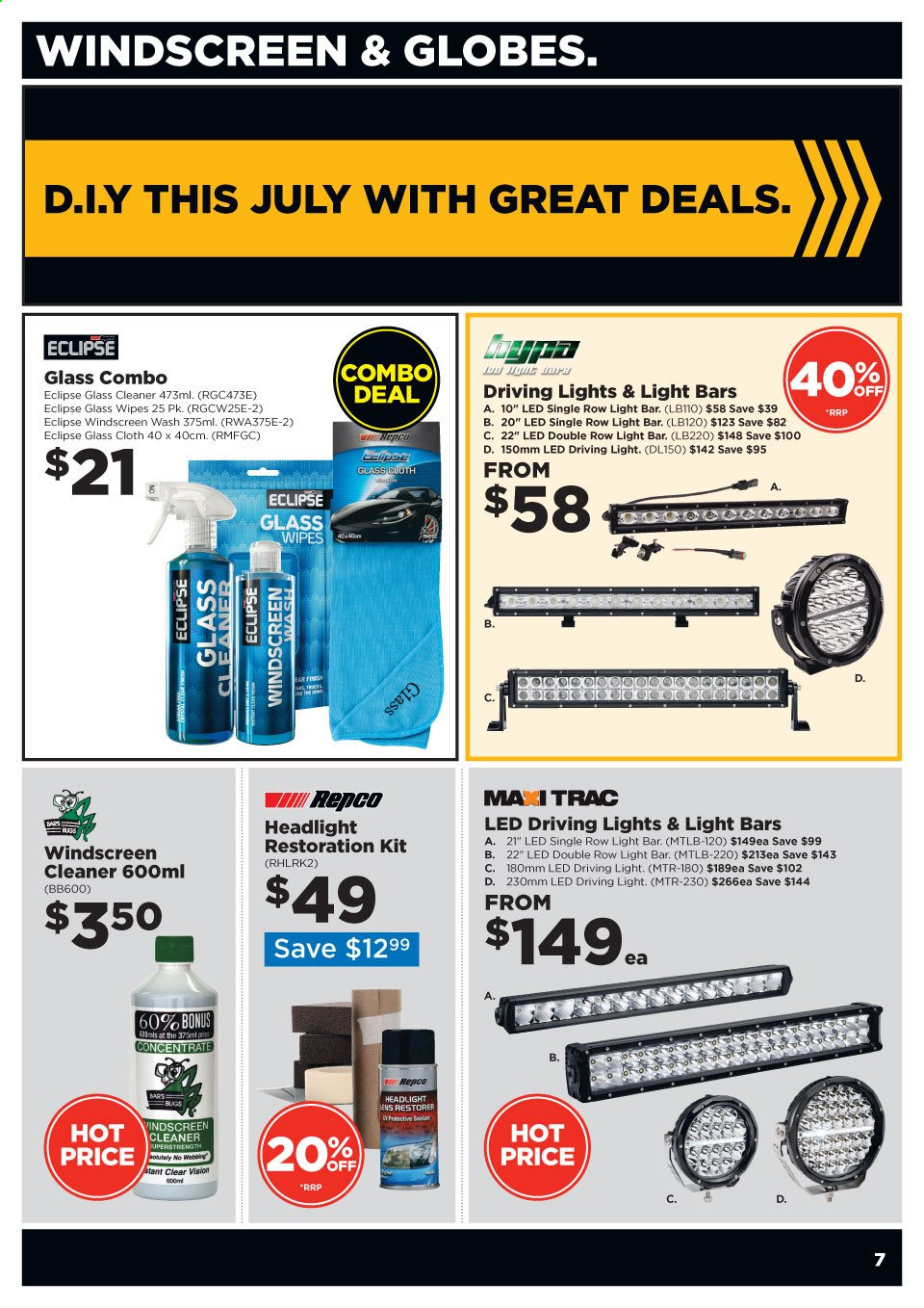 thumbnail - Repco mailer - 14.07.2021 - 27.07.2021 - Sales products - driving lights, cleaner, Eclipse. Page 7.