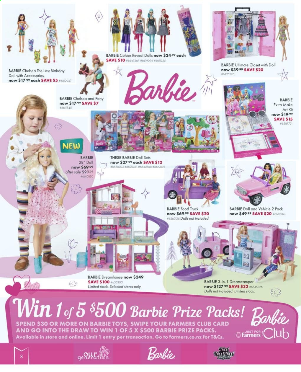 thumbnail - Farmers mailer - 08.07.2021 - 21.07.2021 - Sales products - Barbie, closet system, toys, vehicle. Page 8.