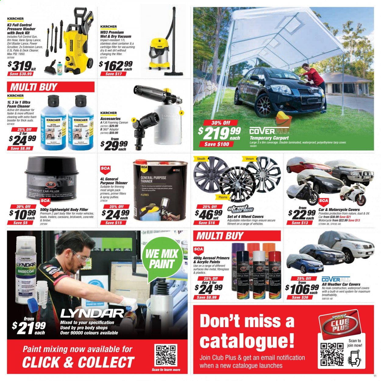 thumbnail - SuperCheap Auto mailer - 22.07.2021 - 01.08.2021 - Sales products - pressure washer, motorcycle, cleaner, wheel covers. Page 11.