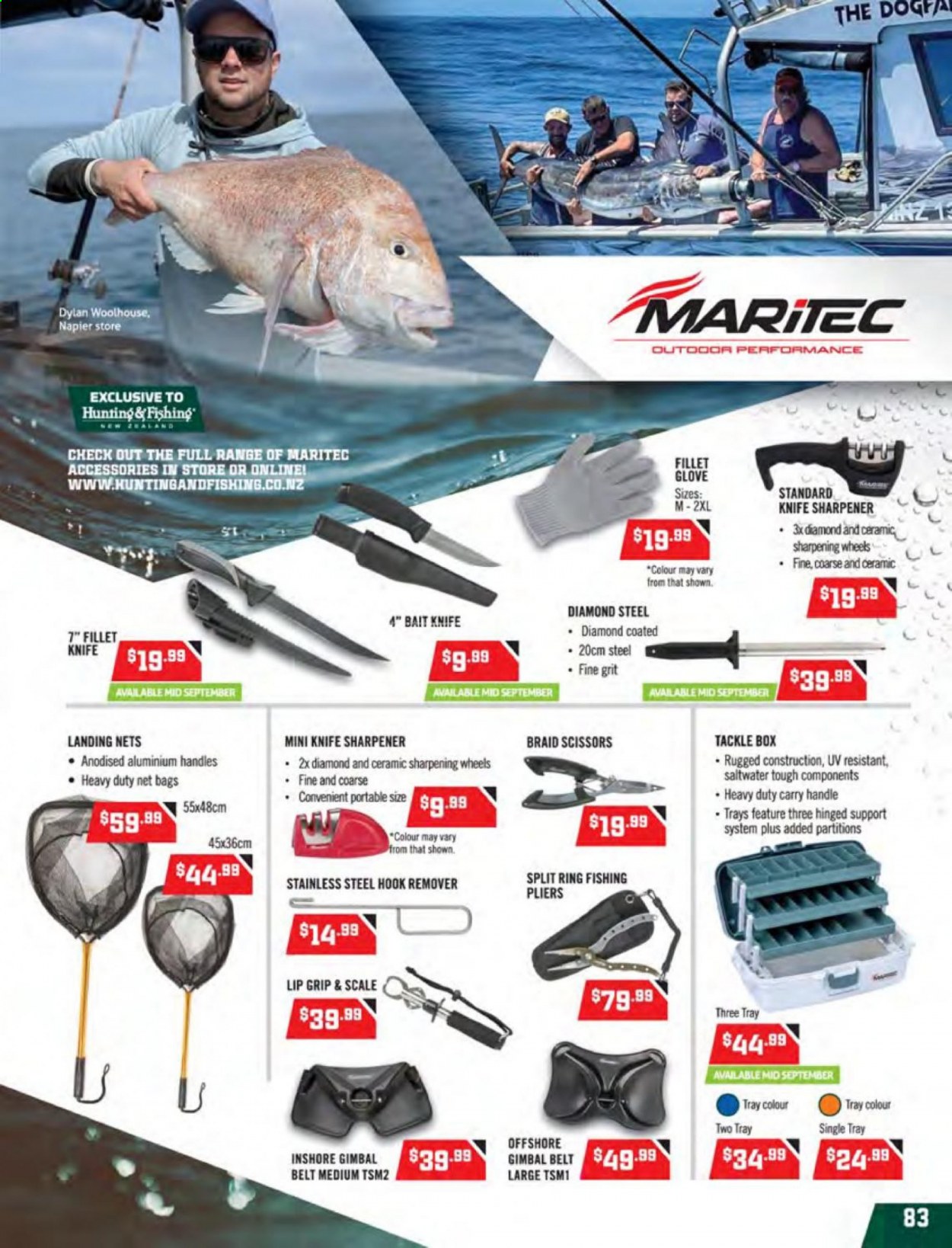 thumbnail - Hunting & Fishing mailer - Sales products - knife, tray, scale, knife sharpener. Page 83.
