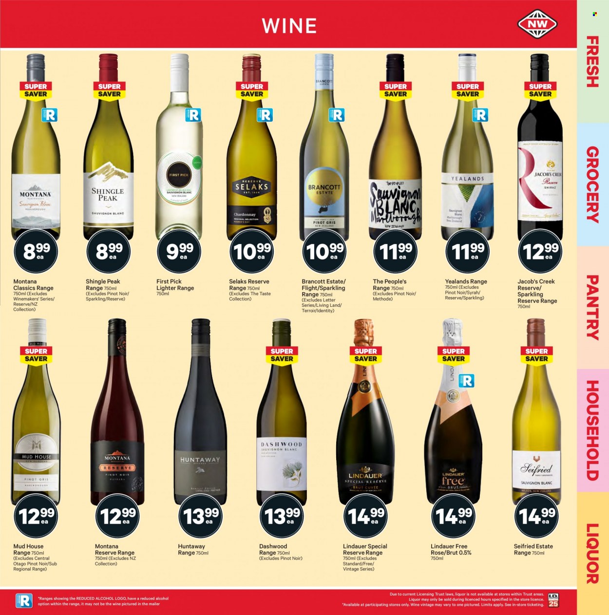 thumbnail - New World mailer - 13.09.2021 - 19.09.2021 - Sales products - Jacobs, red wine, sparkling wine, white wine, wine, Pinot Noir, Lindauer, alcohol, Syrah, Jacob's Creek, Pinot Grigio, Sauvignon Blanc, rosé wine, Brut, Trust. Page 27.