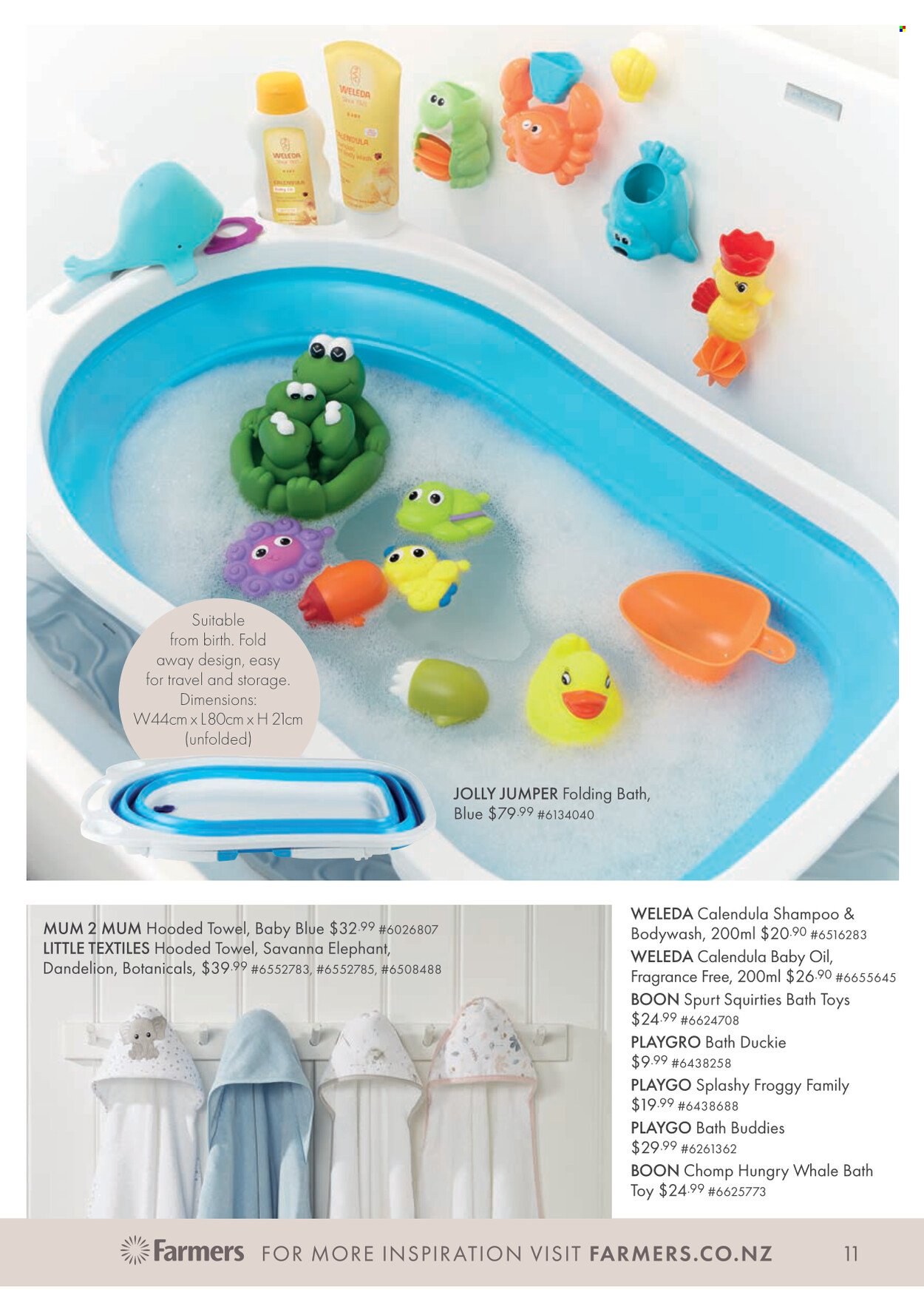 thumbnail - Farmers mailer - Sales products - shampoo, Mum, towel, Jolly Jumper, toys. Page 11.