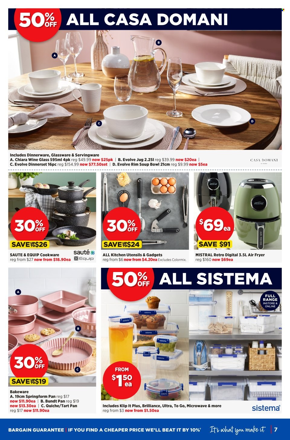 thumbnail - Spotlight mailer - 15.09.2021 - 26.09.2021 - Sales products - cookware set, dinnerware set, glassware set, utensils, wine glass, pan, serving bowl, bakeware. Page 7.