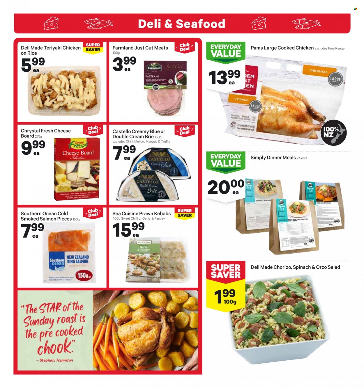 thumbnail - New World mailer - 20.09.2021 - 26.09.2021 - Sales products - parsley, salad, salmon, smoked salmon, prawns, pastrami, chorizo, cheese, brie, truffles, rice, beef meat. Page 5.