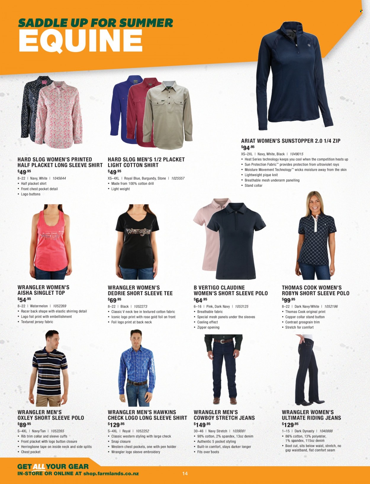 thumbnail - Farmlands mailer - Sales products - boots, holder, jeans, long-sleeve shirt, shirt, cotton shirt, jersey. Page 14.