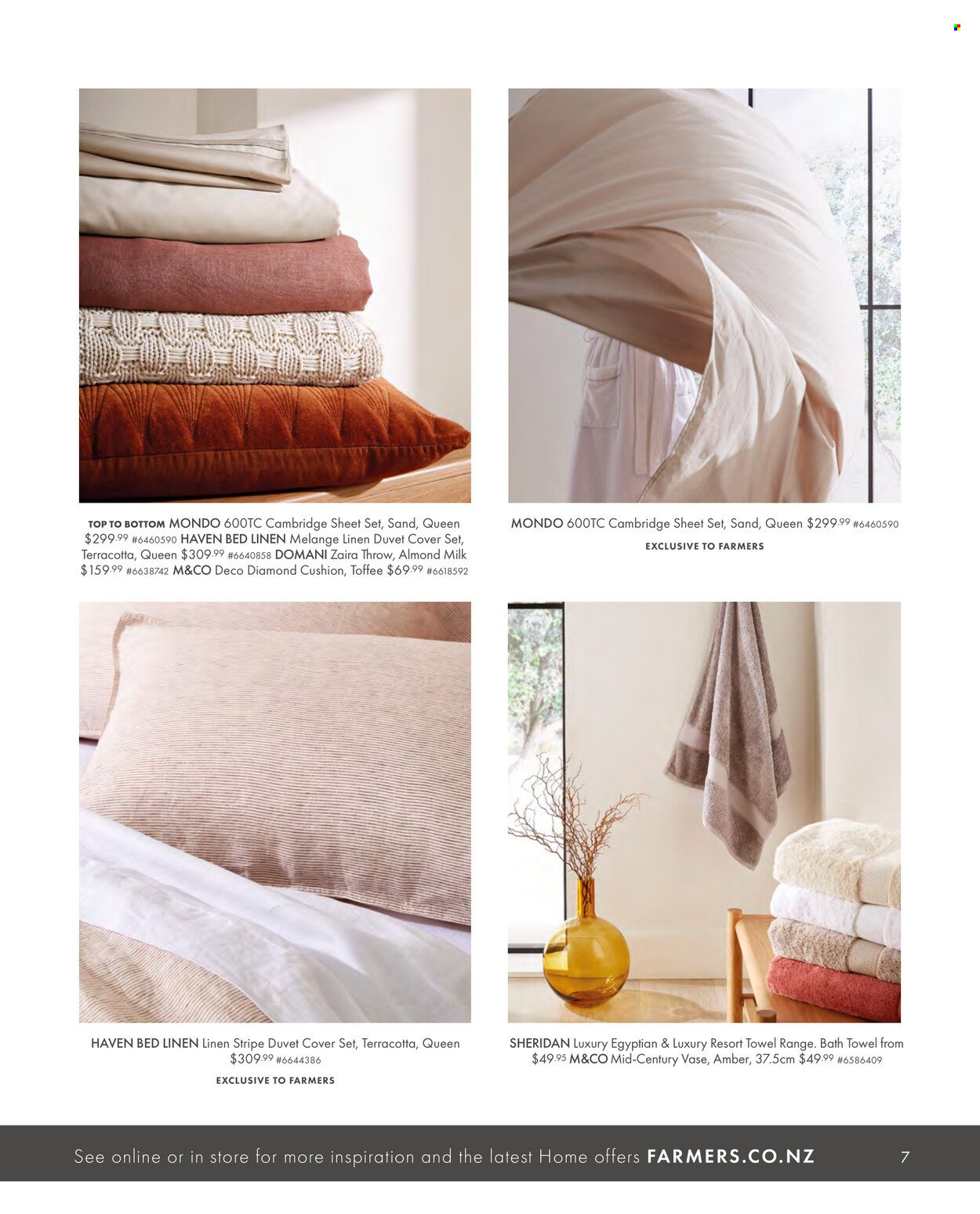 thumbnail - Farmers mailer - Sales products - bedding, cushion, duvet, linens, quilt cover set, bath towel, towel, bed. Page 9.