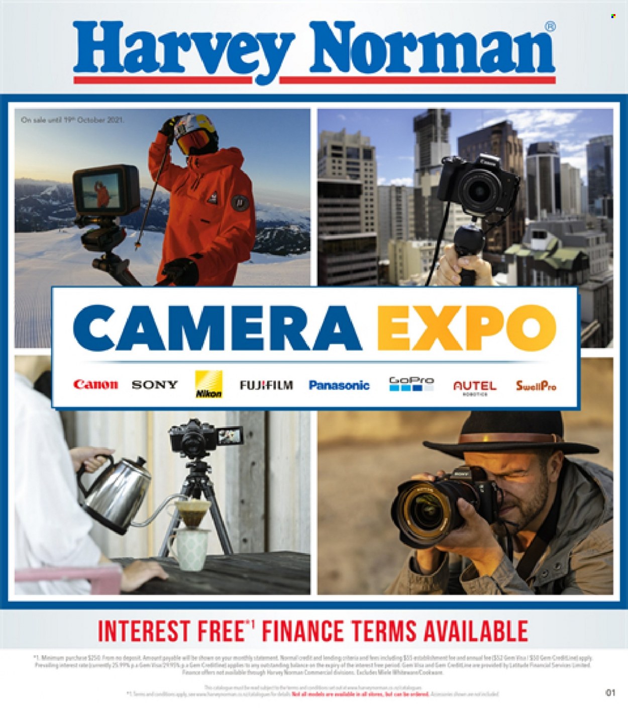 thumbnail - Harvey Norman mailer - 08.10.2021 - 19.10.2021 - Sales products - Sony, Panasonic, Canon, camera, GoPro, fujifilm. Page 1.