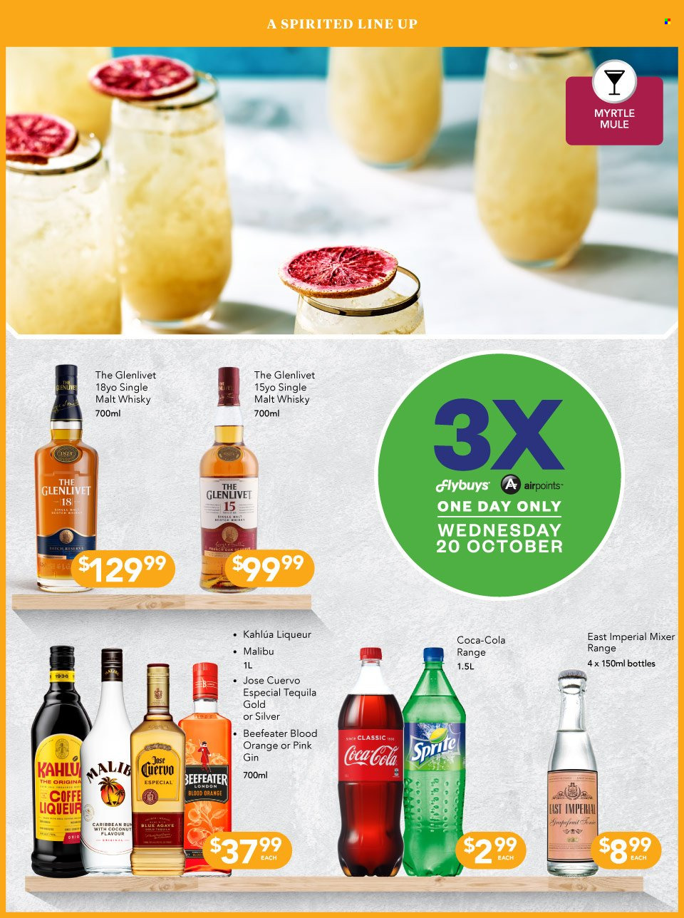thumbnail - Liquorland mailer - 18.10.2021 - 31.10.2021 - Sales products - Coca-Cola, Sprite, Kahlúa, gin, liqueur, tequila, Beefeater, Malibu, whisky. Page 4.