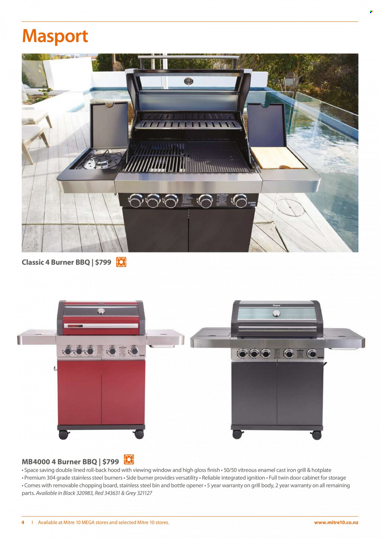 thumbnail - Mitre 10 mailer - Sales products - cabinet, grill. Page 4.