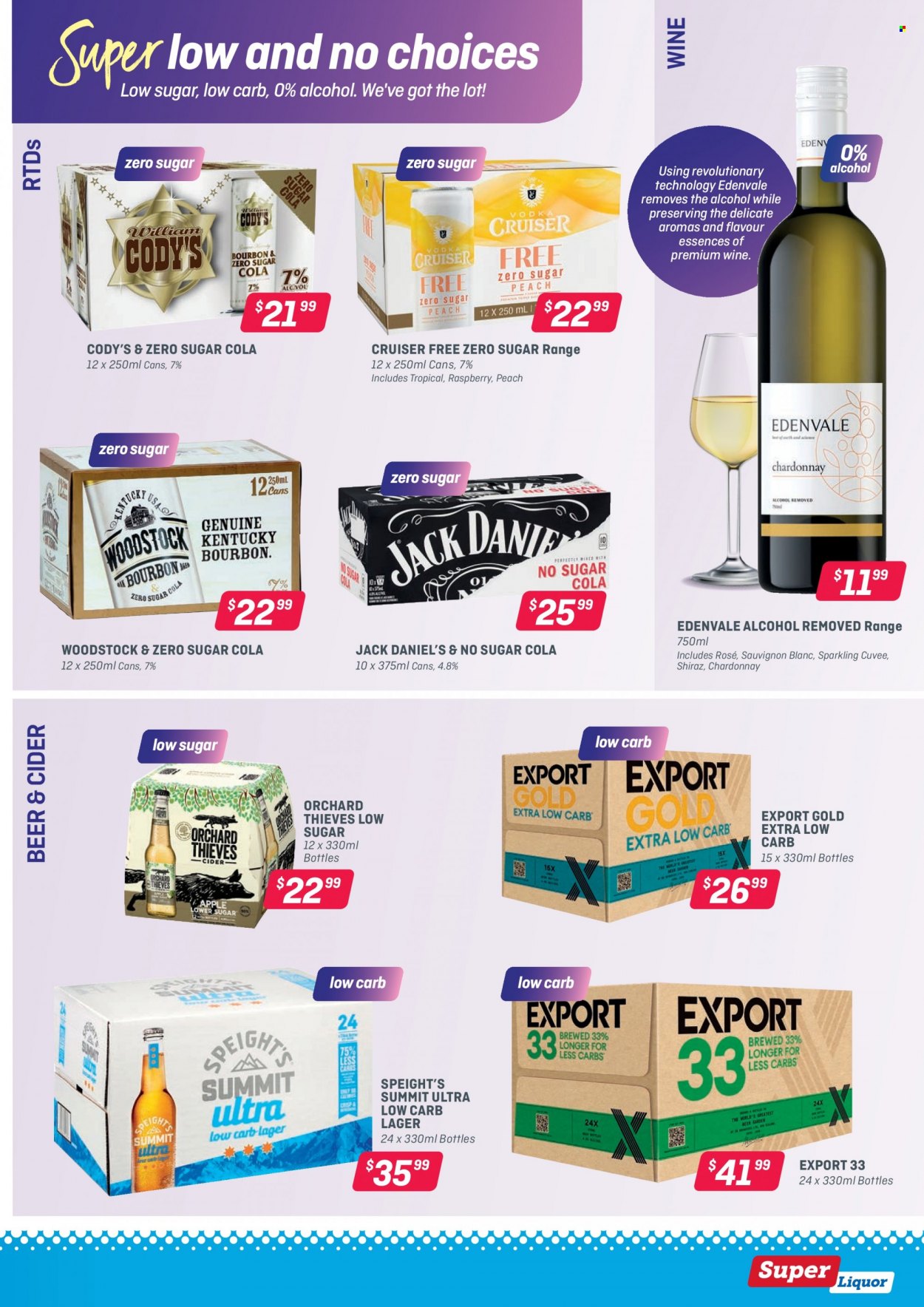 thumbnail - Super Liquor mailer - 01.11.2021 - 14.11.2021 - Sales products - red wine, white wine, Chardonnay, wine, Cuvée, Shiraz, Sauvignon Blanc, rosé wine, Jack Daniel's, cider, Lager. Page 9.