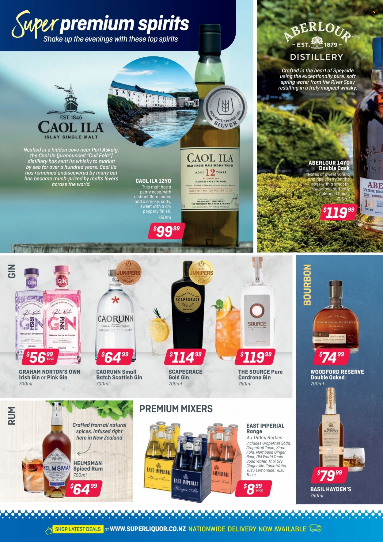 Super Liquor mailer - 01.11.2021 - 14.11.2021 - Sales products - bourbon, gin, rum, spiced rum, whisky, beer, ginger beer. Page 10.