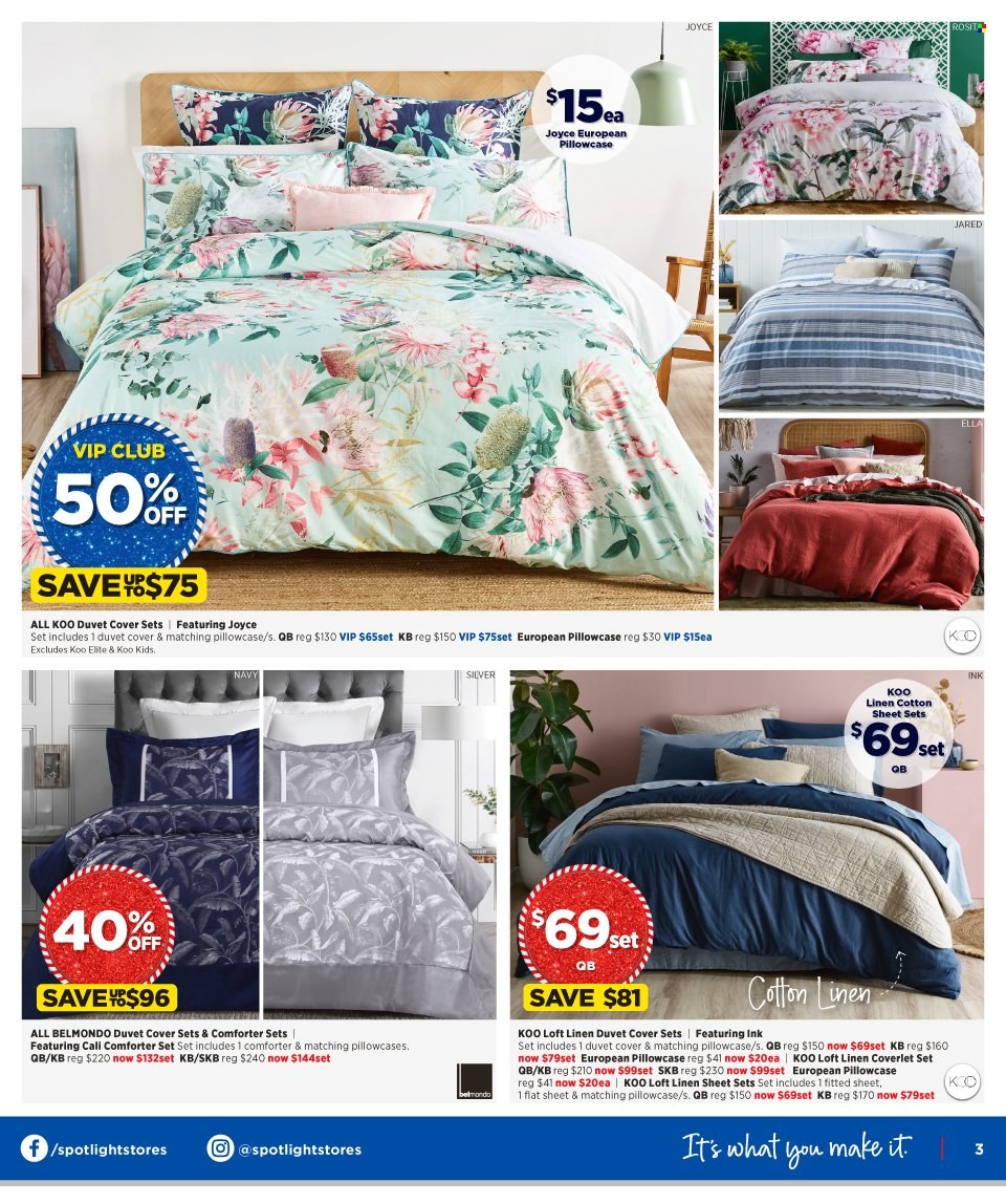 thumbnail - Spotlight mailer - 17.11.2021 - 05.12.2021 - Sales products - duvet, comforter, linens, pillowcase. Page 3.
