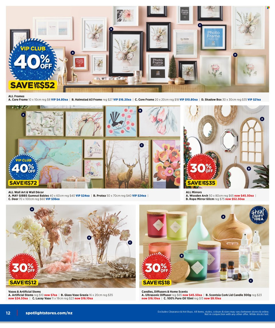 thumbnail - Spotlight mailer - 17.11.2021 - 05.12.2021 - Sales products - lid, photo frame, candle, diffuser, mirror, wall decor, vase. Page 12.